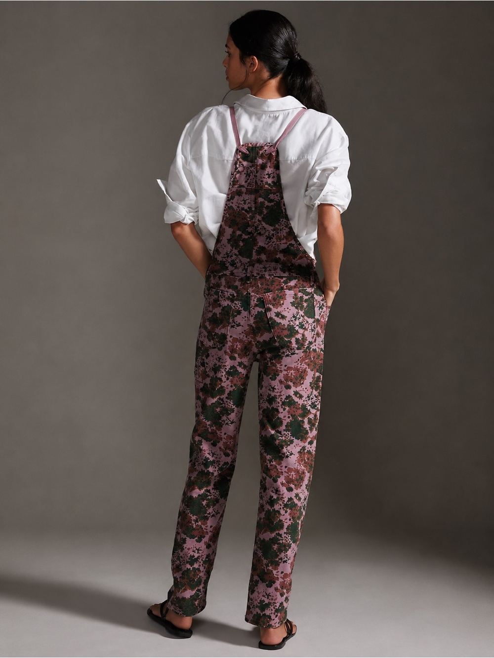 Anthropologie Pilcro | Pink & Olive Camo Painters Overalls ~ US 27 - Picture 3 of 13